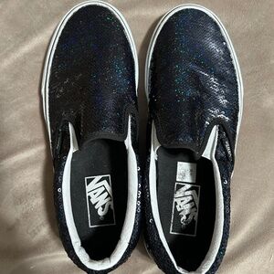Black sequined Vans